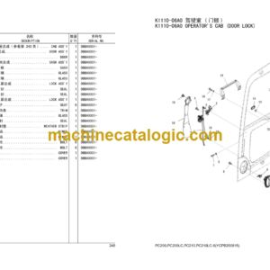 Komatsu PC200-8, PC200LC-8, PC210-8, PC210LC-8 Hydraulic Excavator Parts Book (DBBA5062, DBBD0006, DBBE0416, DBBF0092)