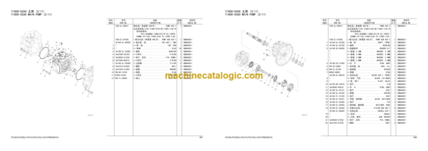 Komatsu PC200-8, PC200LC-8, PC210-8, PC210LC-8 Hydraulic Excavator Parts Book (DBBA5062, DBBD0006, DBBE0416, DBBF0092)