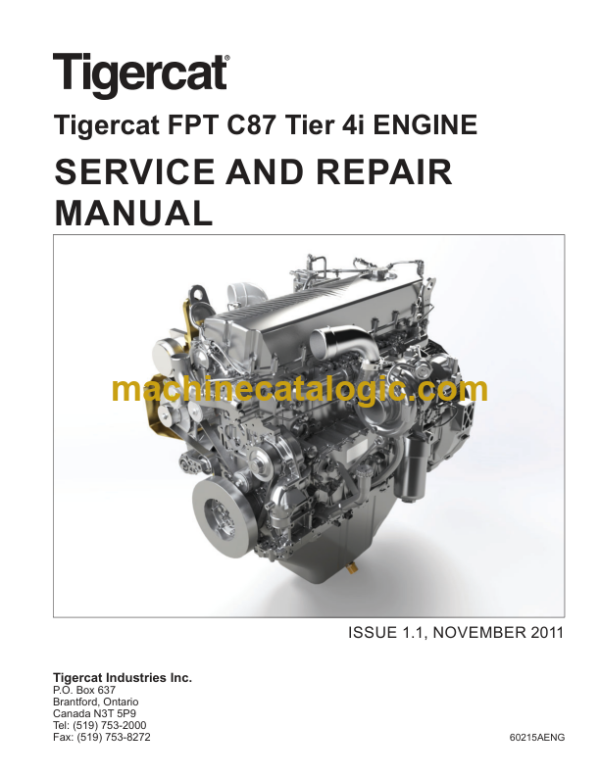 Tigercat FPT C87 Tier 4i Engine Service and Repair Manual (60215A)