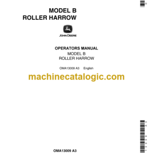 John Deere MODEL B Roller Harrow Operator's Manual (OMA13009)