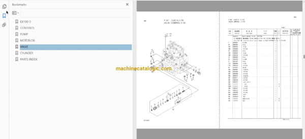 Hitachi EX100-5,EX100M-5, EX100-5E Excavator Full Parts Catalog