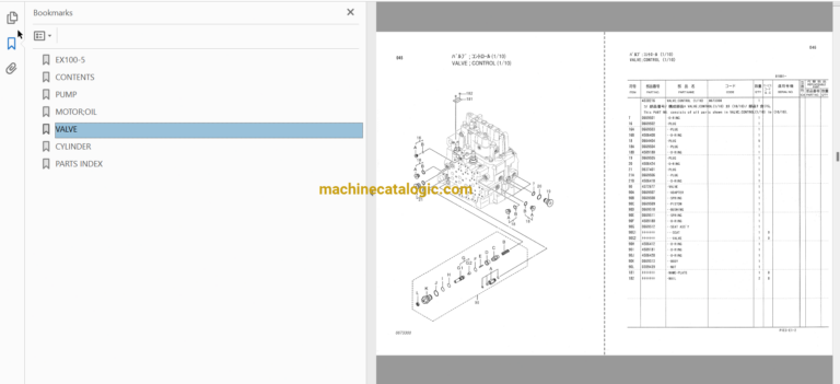 Hitachi EX100-5,EX100M-5, EX100-5E Excavator Full Parts Catalog