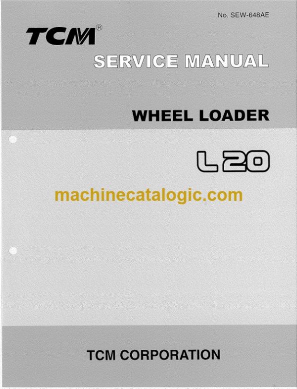 TCM L20 Wheel Loader Service Manual