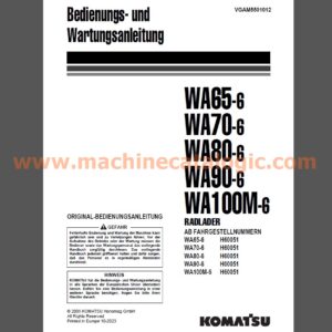 Komatsu WA65-6, WA70-6, WA80-6, WA90-6, WA100M-6 RADLADER Bedienungs- und Wartungsanleitung Deutsch