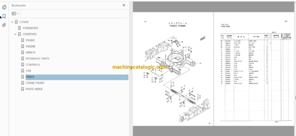 Hitachi CX900HD Crawler Crane Full Parts Catalog