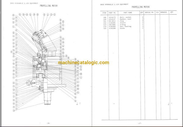 Hitachi UH30 Hydraulic Excavator Full Parts Catalog