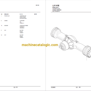 Hitachi LX145E-1 Wheel Loader Full Parts Catalog