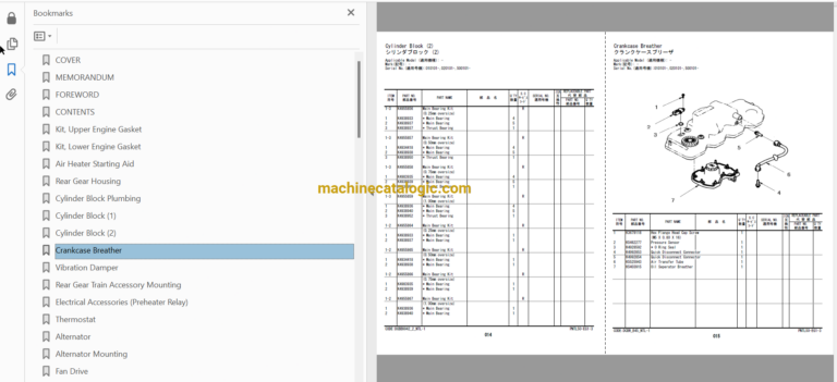 Hitachi ZW160-7,ZW160PL-7 Wheel Loader Full Parts and Engine Parts Catalog