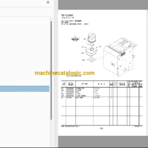 Hitachi ZX210-7G Series Hydraulic Excavator Full Parts Catalog