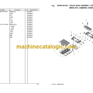 Komatsu PC270-8 Hydraulic Excavator Parts Book (DZAM0001 and up)