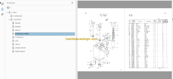 Hitachi CX1000 Crawler Crane Full Parts Catalog