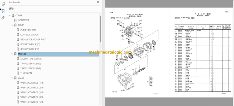 Hitachi ZX160LC Excavator Full Parts and Engine Parts Catalog