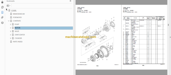 Hitachi ZX210-7G Series Full Parts Catalog