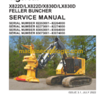 Tigercat X822D, LX822D, X830D, LX830D Feller Buncher Service Manual (82273001 - 82274000)