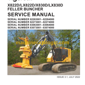 Tigercat X822D, LX822D, X830D, LX830D Feller Buncher Service Manual (82273001 - 82274000)