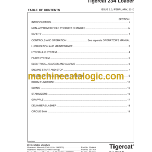 Tigercat 234 Loader Service Manual (2340101 -2342100)