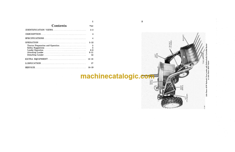 John Deere 45W Series 1 Hydraulic Farm Loader Operator's Manual (OMC12412)