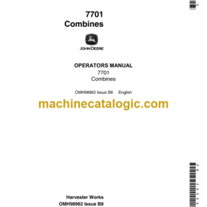 John Deere 7701 Combines Operator's Manual (OMH98962)