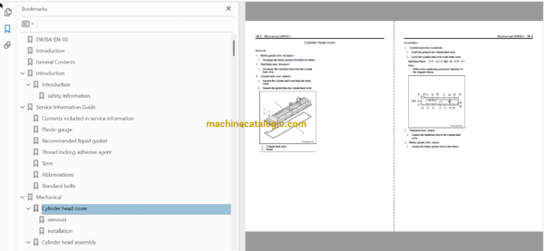 Hitachi 6WG1 Interim Tier 4 Compatible Technical and Workshop Engine Manual