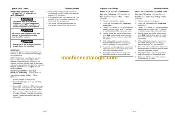 Tigercat 250B Loader Service Manual (2500501 - 2502000)