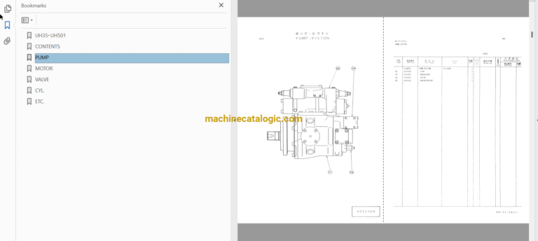 Hitachi UH35,UH501 Hydraulic Excavator Full Parts Catalog