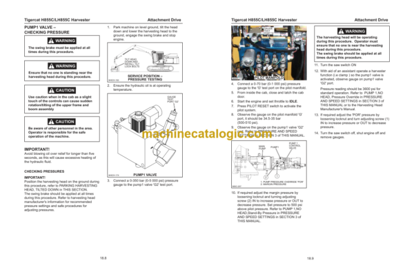 Tigercat H822C, LH822C, H830C, LH830C Harvester Service Manual (83032001 - 83033000)