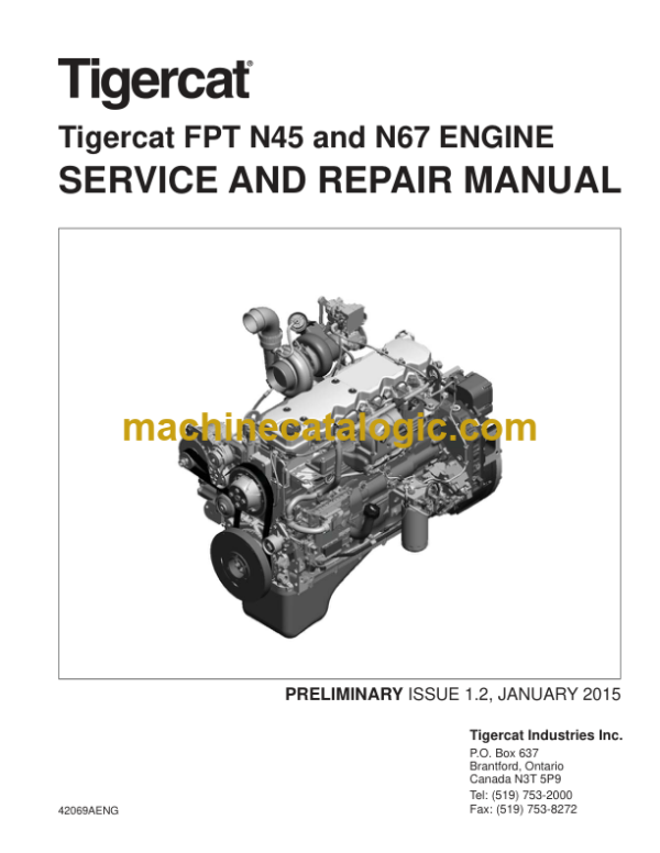 Tigercat FPT N45 and N67 Engine Service and Repair Manual (42069A)