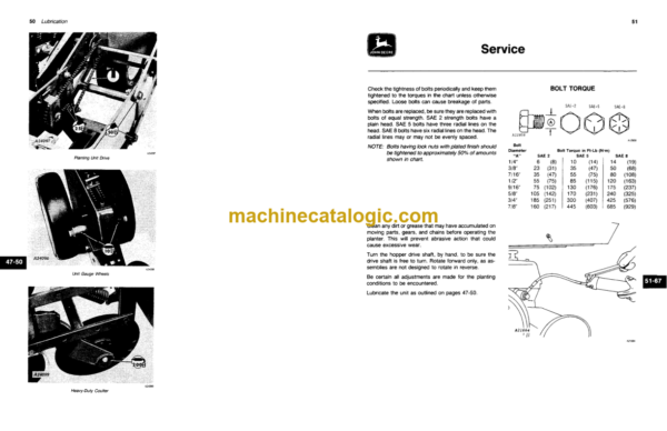 John Deere 7100 Soybean Special Max-Emerge Integral Planters Operator's Manual (OMA45378)