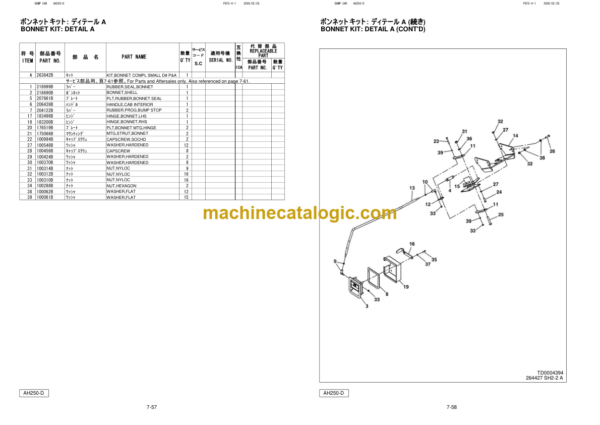 Hitachi AH250-D Articulated Dump Truck Parts Catalog