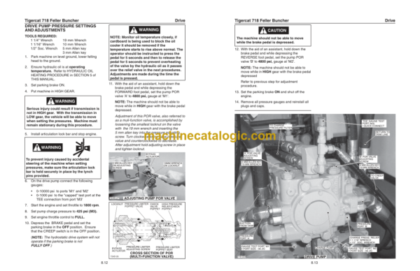 Tigercat 718 Feller Buncher Service Manual (7180401 - 7180900)