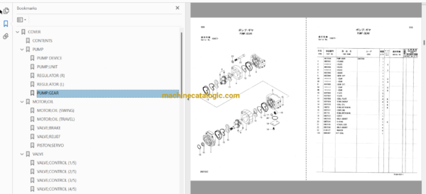 Hitachi ZX200 Excavator Full Parts Catalog