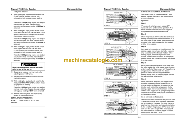 Tigercat 720C Feller Buncher Service Manual (7203001 - 7203499)