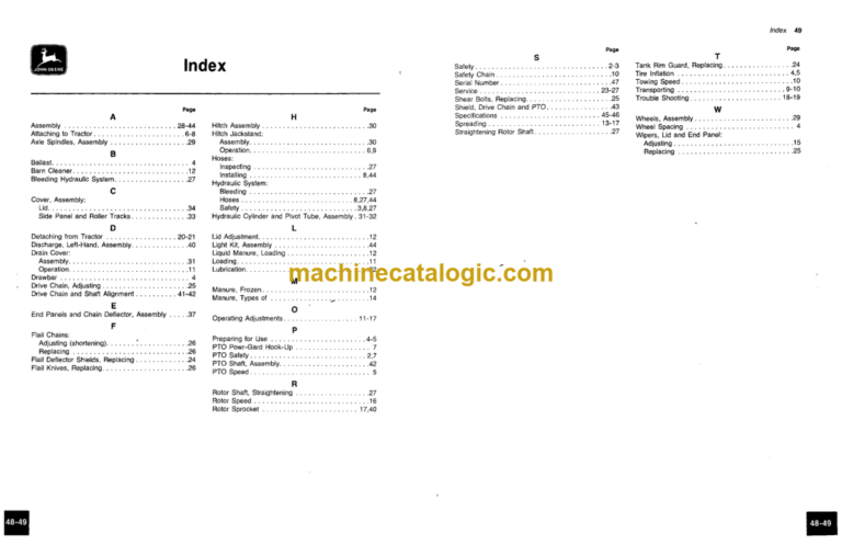 John Deere 445 and 465 Flail Spreaders Operator's Manual (OMA40029)