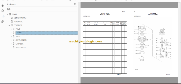 Hitachi ZX240-3G,ZX240LC-3G,ZX250H-3G,ZX250LCH-3G,ZX250K-3G,ZX250LCK-3G Hydraulic Excavator Full Parts Catalog