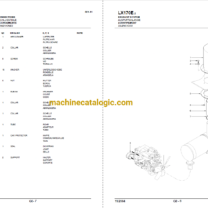 Hitachi LX170E-2 Wheel Loader Full Parts Catalog