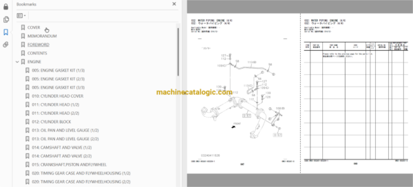 Hitachi ZX870-5A Series ISUZU(6WG1-XKSA01) Engine Parts Catalog