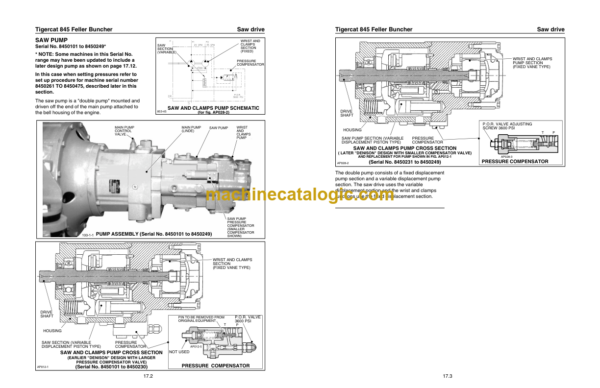 Tigercat L845 Feller Buncher Service Manual (845T475 - 845T500)