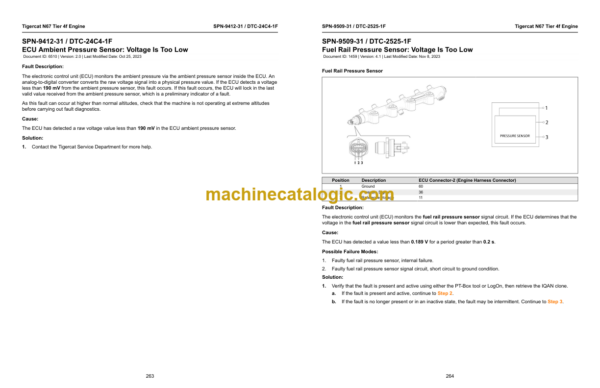 Tigercat N67 Tier 4F Engine Troubleshooting Manual (74312A)