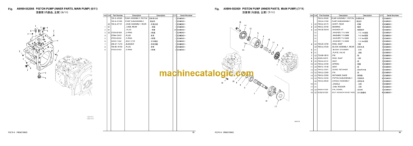 Komatsu PC270-8 Hydraulic Excavator Parts Book (DZAM0001 and up)