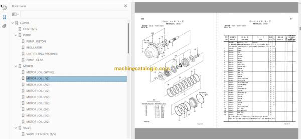 Hitachi ZX450,ZX450LC,ZX450H,ZX450LCH,ZX460LCH,ZX480MT,ZX480MTH Excavator Full Parts Catalog