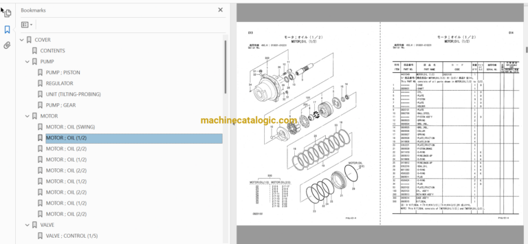 Hitachi ZX450,ZX450LC,ZX450H,ZX450LCH,ZX460LCH,ZX480MT,ZX480MTH Excavator Full Parts Catalog