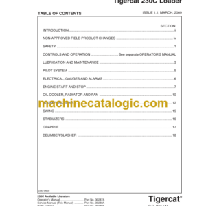 Tigercat 230C Loader Service Manual (2301501 - 2301999)