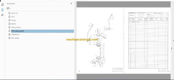 Hitachi UH171,UH171LC Hydraulic Excavator Full Parts Catalog