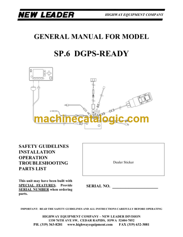 John Deere SP.6 DGPS-READY General Manual (OM120605)