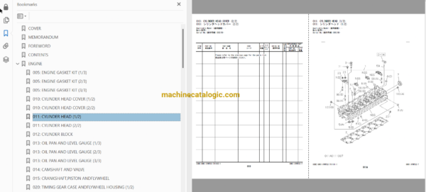 Hitachi ZW250 Wheel Loader Full Parts and Engine Parts Catalog