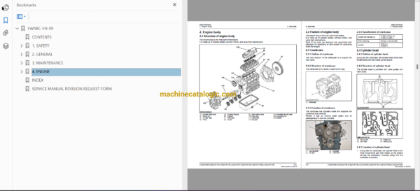 Hitachi D1803 Series, V2403 Series Technical and Workshop Engine Manual