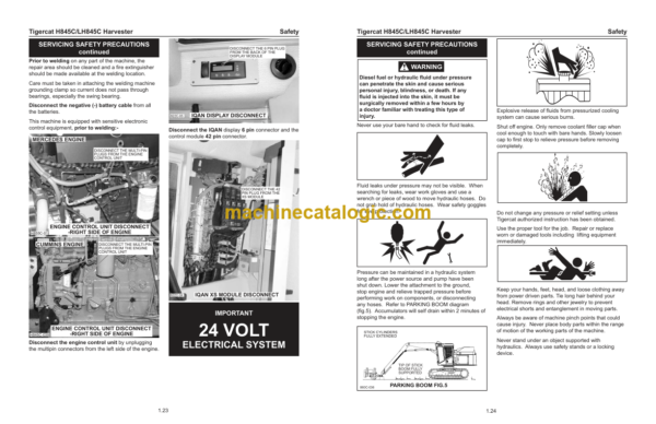 Tigercat H845C, LH845C Harvester Service Manual (84531501 - 84532500)