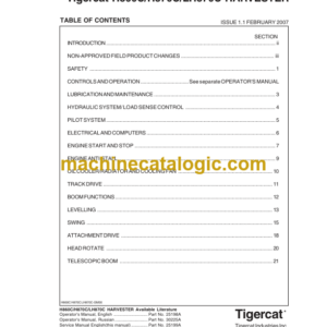 Tigercat H860C Harvester Service Manual (86031501 - 86032499)