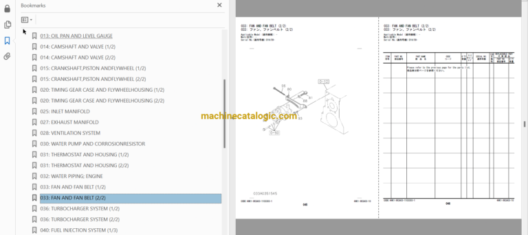 Hitachi ZH200-5A, 225US-5A Series ISUZU(4HK1-XKSA03) Engine Parts Catalog