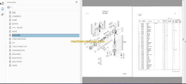 Hitachi WH04,WH04D,WH051,WH051D Wheeled Hydraulic Excavataor Full Parts Catalog